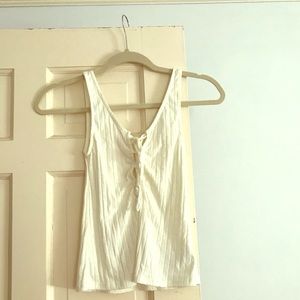 Project social t lace up tank top cream color